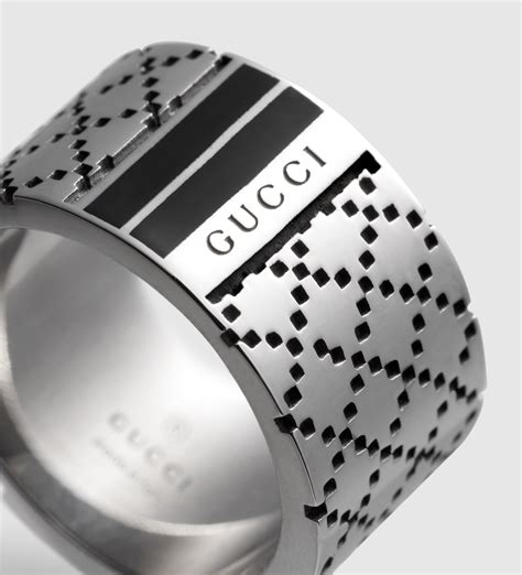 gucci trings silver bands with pink stome|More.